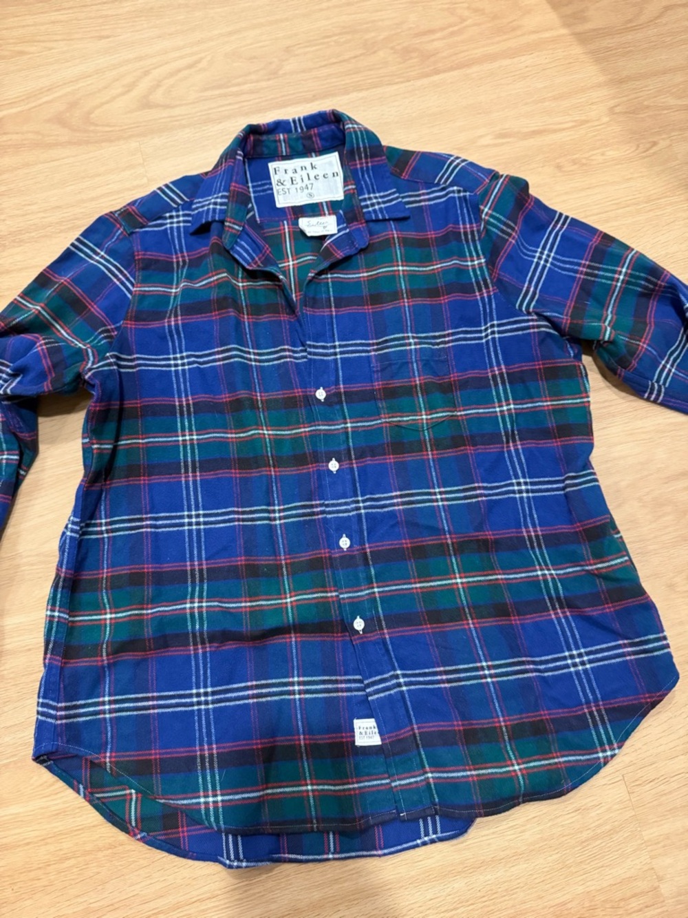 Frank & Eileen Blue Tartan Plaid Button-Down Shirt